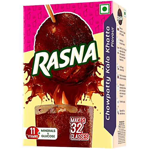 Rasna Fruit Fun Preparation Drink Mix Powder - Kala Khatta Flavour, Makes 32 Glasses, 20 g  