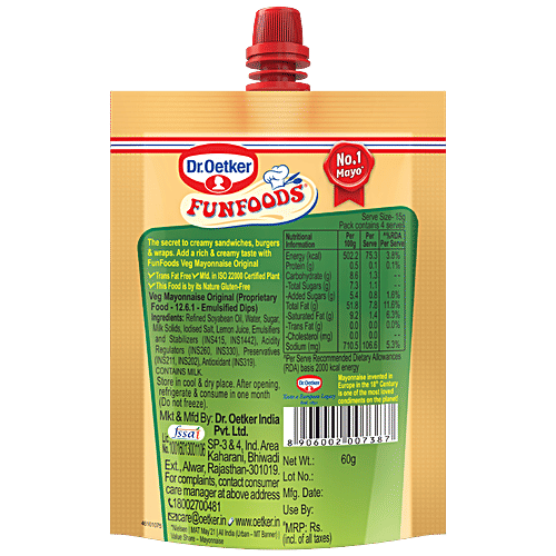 Buy DR.OETKER Funfoods Veg Mayonnaise Original, Rich, Creamy Online