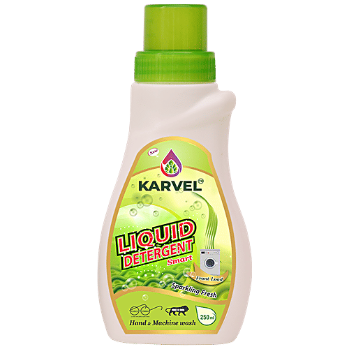 Karvel Liquid Detergent - Sparkling Fresh, Front Load, For Hand & Machine Wash, 250 ml