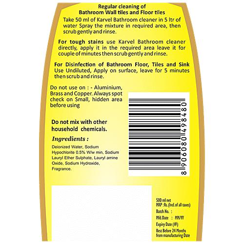 Buy Karvel Bathroom Cleaner Lemon, Kills 99 Germs, Removes Tough