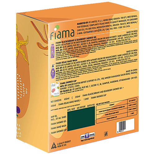 Buy Fiama Happy Hamper Gift Pack Shower Gel, Hand Wash & Shower Cap
