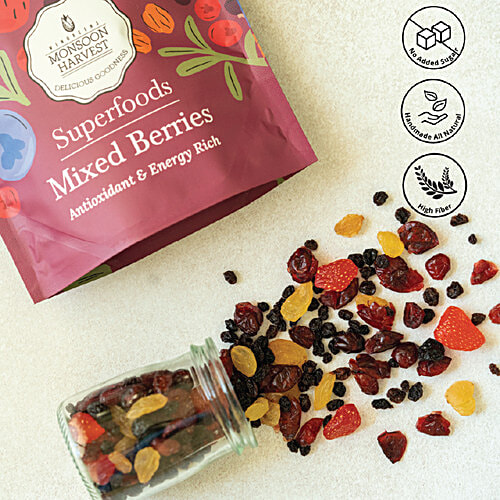 Monsoon Harvest Superfoods - Mixed Berries, Rich In Antioxidants, Boosts Energy, 200 g  