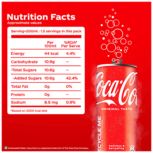 Coca Cola Original Cold Drink - Carbonated Water, Delicious & Refreshing, 300 ml (Buy 5 Get 1 Free) 