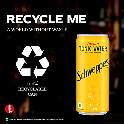 Schweppes Indian Tonic Water - Contains Quinine, Soda Water With Refreshing Taste, 300 ml (Buy 5 Get 1 Free) 