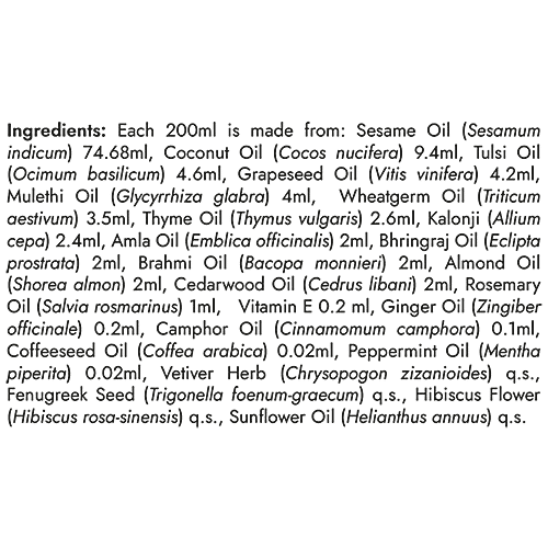 Kapiva Tulsi Anti-Hair Fall Oil - 100% Ayurvedic, Promotes Hair Growth, No Parabens, 200 ml  