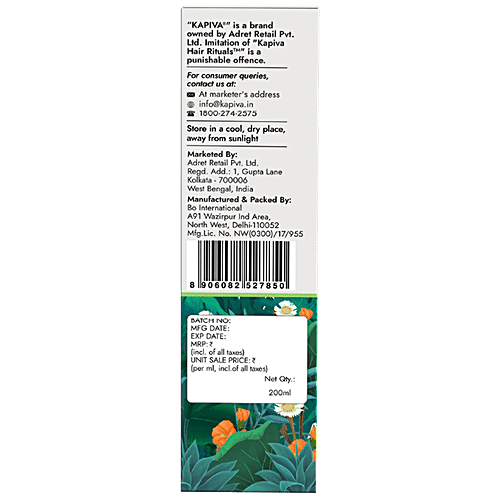 Kapiva Bhringraj Hair Nourishing Oil - 100% Ayurvedic, For Thick & Strong Hair, No Parabens, 200 ml  