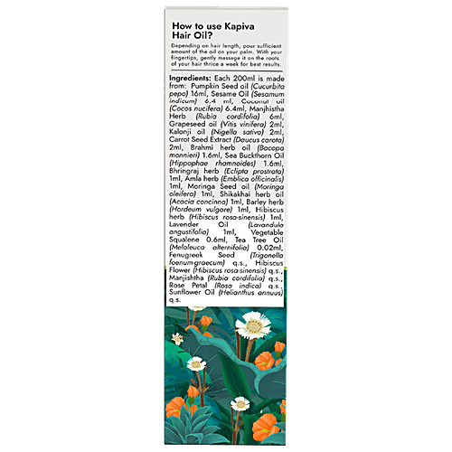 Kapiva Bhringraj Hair Nourishing Oil - 100% Ayurvedic, For Thick & Strong Hair, No Parabens, 200 ml  