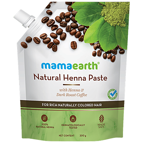Mamaearth Natural Henna Paste - Ready To Apply, With Dark Roasted Coffee, For Rich Coloured Hair, 200 g  