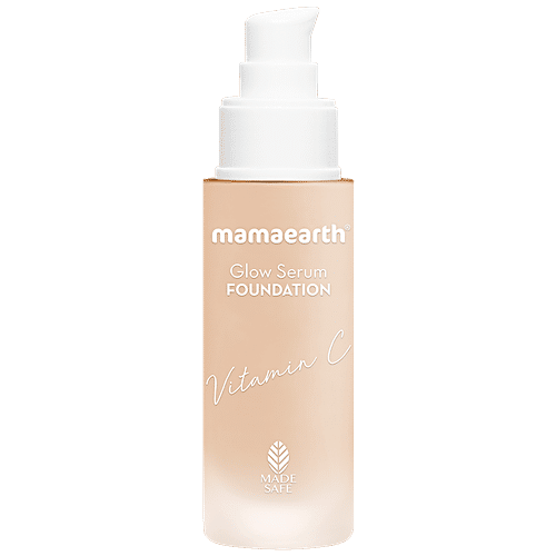 Mamaearth Glow Serum Foundation - With Vitamin C & Turmeric, For 12-Hour Long Stay, 30 ml 01 Ivory Glow