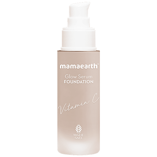 Mamaearth Glow Serum Foundation - With Vitamin C & Turmeric, For 12-Hour Long Stay, 30 ml 03 Nude Glow