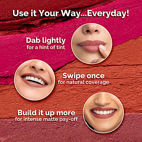 Mamaearth Moisture Matte Longstay Lipstick - With Avocado Oil & Vitamin E, For 12 Hour Stay, 2 g 8901725012311