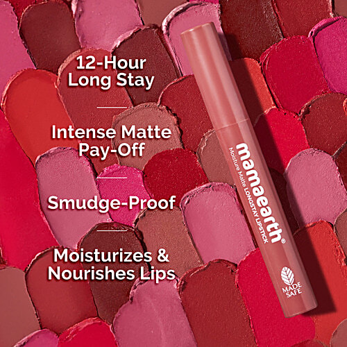 Mamaearth Moisture Matte Longstay Lipstick - With Avocado Oil & Vitamin E, For 12 Hour Stay, 2 g 8901725012311