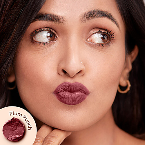 Mamaearth Moisture Matte Longstay Lipstick - With Avocado Oil & Vitamin E, For 12 Hour Stay, 2 g 02 Plum Punch