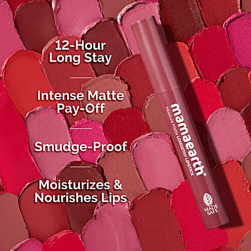 Mamaearth Moisture Matte Longstay Lipstick - With Avocado Oil & Vitamin E, For 12 Hour Stay, 2 g 02 Plum Punch