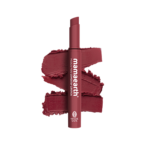 Mamaearth Moisture Matte Longstay Lipstick - With Avocado Oil & Vitamin E, For 12 Hour Stay, 2 g 02 Plum Punch