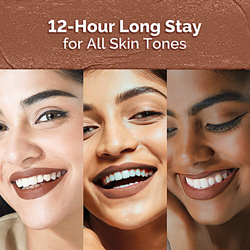 Mamaearth Moisture Matte Longstay Lipstick - With Avocado Oil & Vitamin E, For 12 Hour Stay, 2 g 04 Cinnamon Nude 