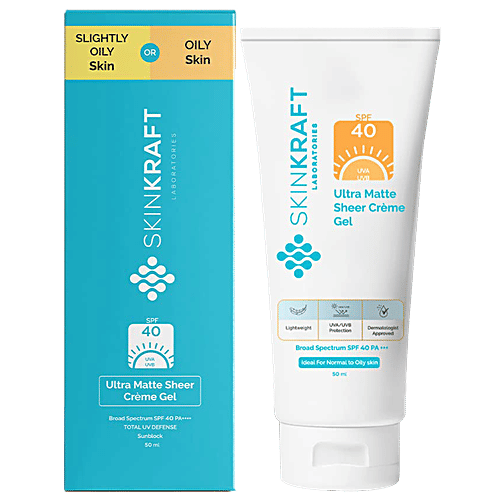 Buy SkinKraft Ultra Matte Sheer Creme Gel SPF 40, PA++++, Lightweight