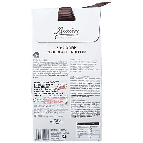 Buy Butlers 70 Dark Chocolate Truffles Rich & Creamy Online at Best