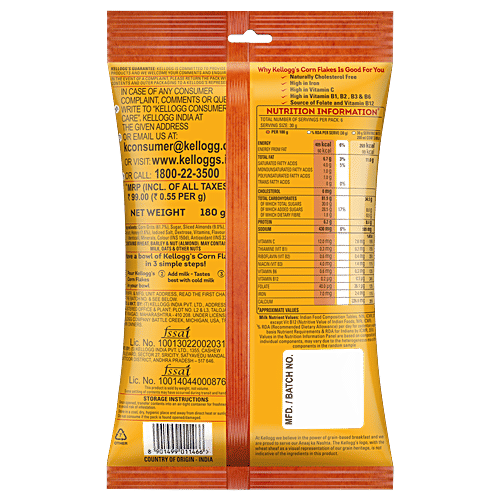 Buy Kelloggs Corn Flakes Real Almond Honey, Breakfast Cereals, High