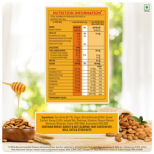 Buy Kellogg's Corn Flakes Real Almond Honey, Breakfast Cereals, High
