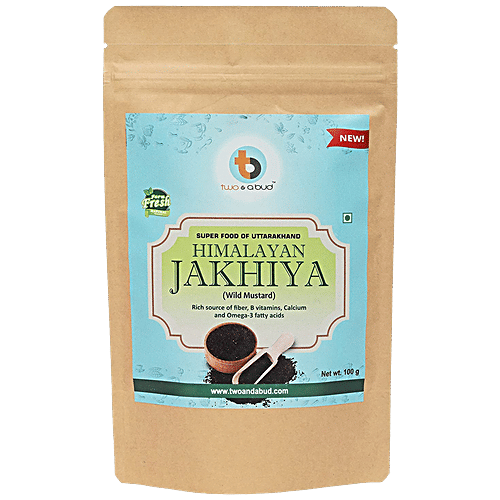 Two & A Bud Himalayan Jakhiya Wild Mustard Seeds - Adds Flavour, Rich In Fibre, 100 g Pouch 
