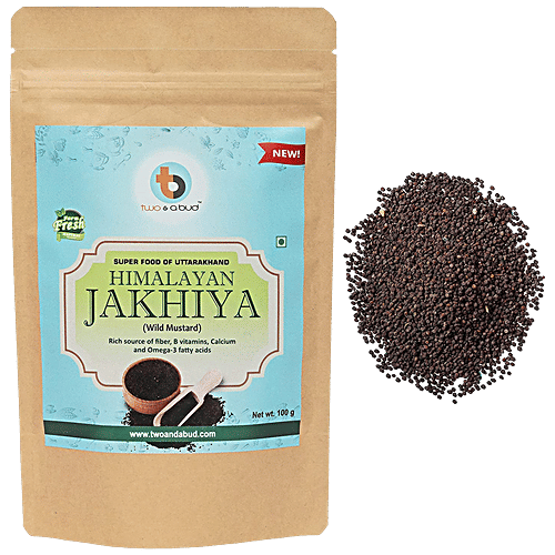 Two & A Bud Himalayan Jakhiya Wild Mustard Seeds - Adds Flavour, Rich In Fibre, 100 g Pouch 