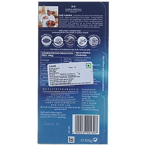 Buy Lindt Vollmilch Chocolate World Class & Premium Online at Best