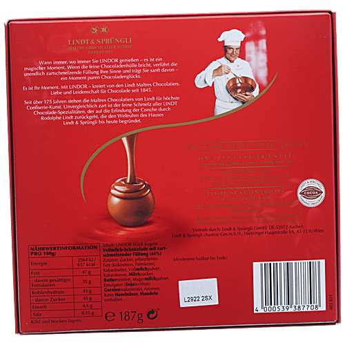 Lindt Lindor Unendlich Zartschmelzend Milch Chocolate Masterpiece, 187 g  