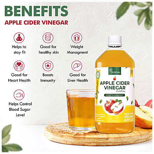 Buy Herbal max Apple Cider Vinegar With Mother Vinegar, Raw
