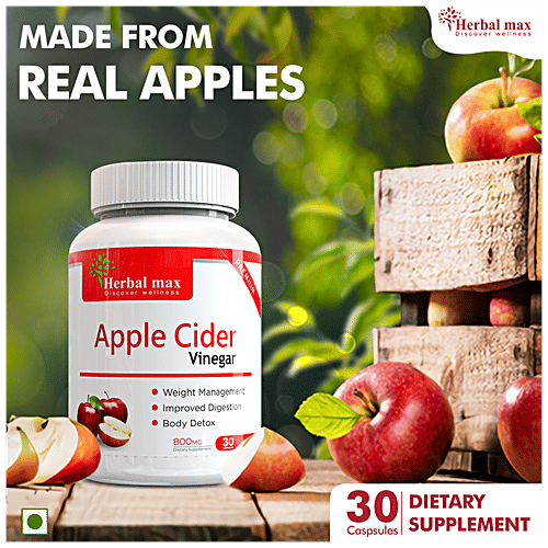 Buy Herbal max Apple Cider Vinegar Capsules For Body Detoxification