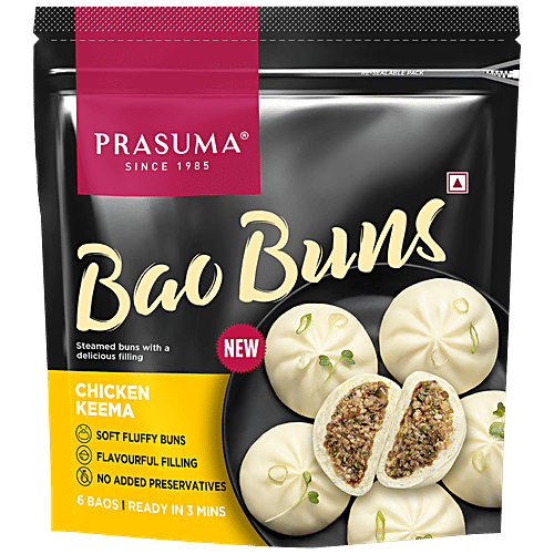 Buy Prasuma Bao Buns Chicken Keema, Stuffed Bread, No Preservative