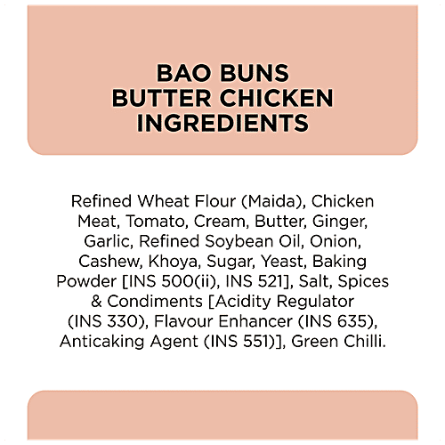 Prasuma Bao Buns - Butter Chicken, Stuffed Bread, No Preservative, Frozen, 100 g (2 pcs) 