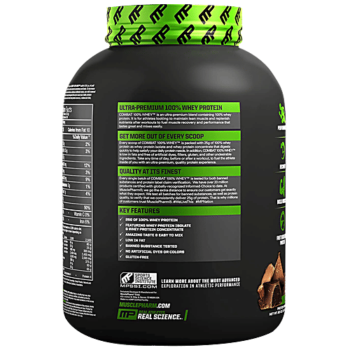 Buy MUSCLEPHARM Combat 100 Whey Protein Chocolate Milk, Easy To
