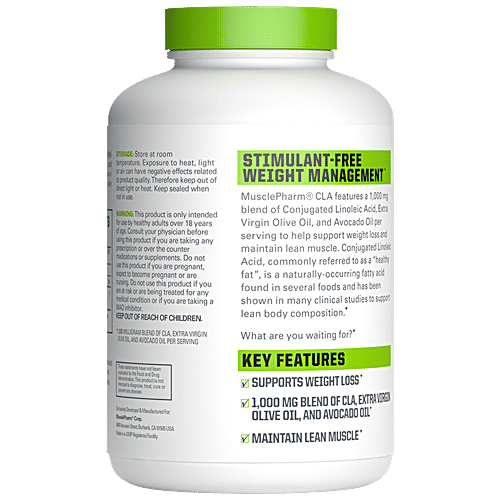 MUSCLEPHARM Essentials CLA Weight Loss Support Dietary Supplement Softgel - Helps To Reduce Fat, 180 pcs  