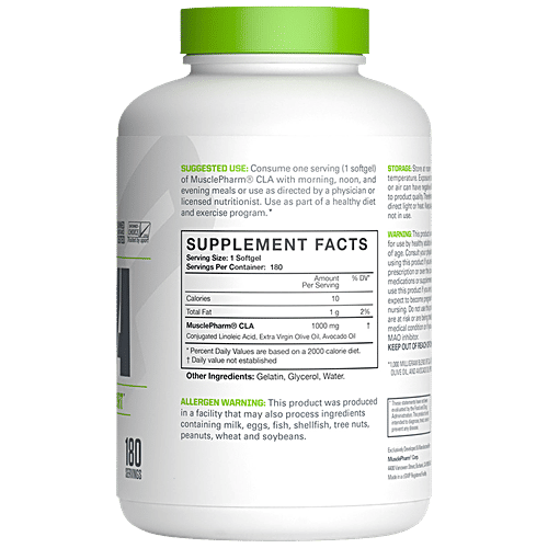 MUSCLEPHARM Essentials CLA Weight Loss Support Dietary Supplement Softgel - Helps To Reduce Fat, 180 pcs  