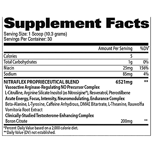 GAT Sport Nitraflex Hyperemia & Testosterone Enhancing Powder - Fruit Punch Flavour, For Strength, 312 g