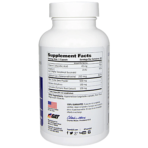 GAT Sport Liver Cleanse Dietary Supplement Capsule - Detoxifies & Purifies, 90 pcs  