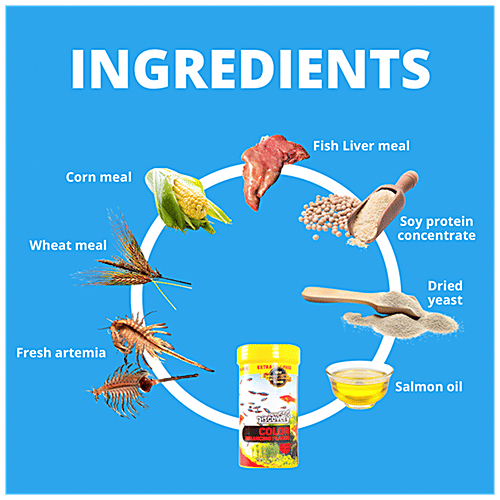 Taiyo Pluss Discovery Colour Enhancing Flakes Fish Food - Premium, Increases Lifespan, 110 g (Extra 10% Free) 