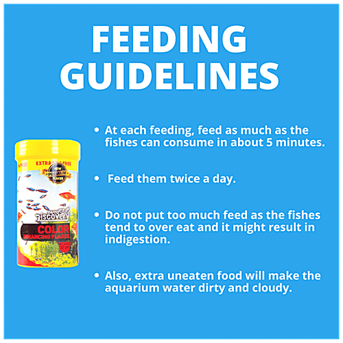 Taiyo Pluss Discovery Colour Enhancing Flakes Fish Food - Premium, Increases Lifespan, 110 g (Extra 10% Free) 