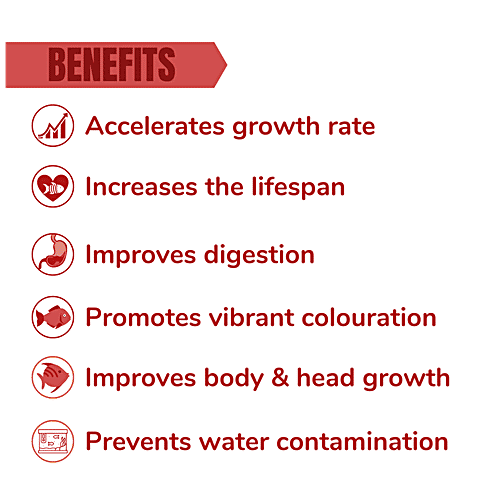 Taiyo Pluss Discovery Hi - Red Premium Flower Horn Fish Food - With More Astaxanthin, Highly Colour Enhancing Formula Increases Life Span, 220 g  Highly Colour Enhancing
Increases Life Span