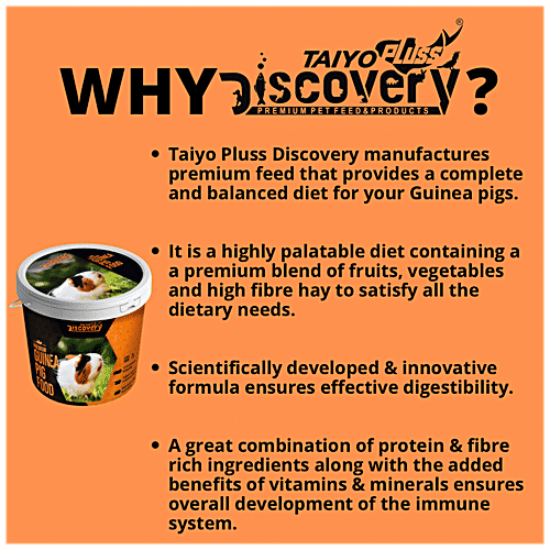 Taiyo Pluss Discovery Premium Guinea Pig Food - Sturdy Growth, Suitable For All Age Groups, 500 g  