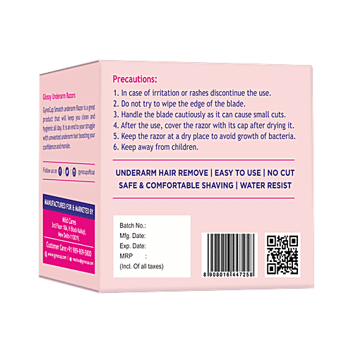 Buy Gynocup Glossy Underarm Razors, No Cut Safe & Comfortable Shaving
