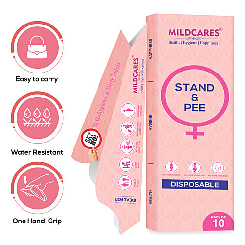 Buy Mildcares Stand & Pee Female Urination Device, Funnel Disposable, Portable, Leakproof, No