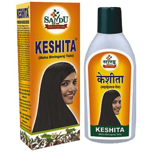 Buy SANDU Keshita Ayurvedic Hair Oil Provides Nourishment Online at