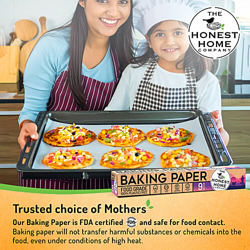 The Honest Home Company Baking Paper - Food Grade, 100% Wood Pulp, Non-Sticky, 9 M, 1 pc