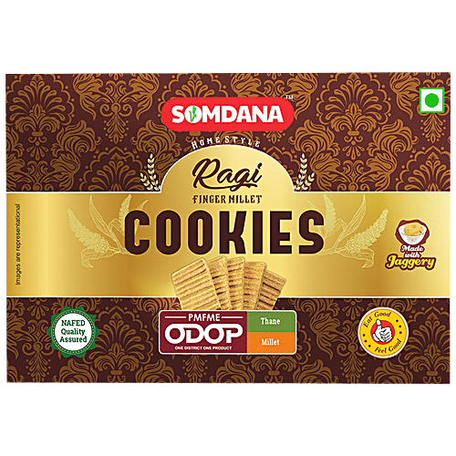 Nafed ODOP Somdana Ragi Cookies - Homestyle Thane Finger Millet, NAFED Quality Assured, 250 g Box