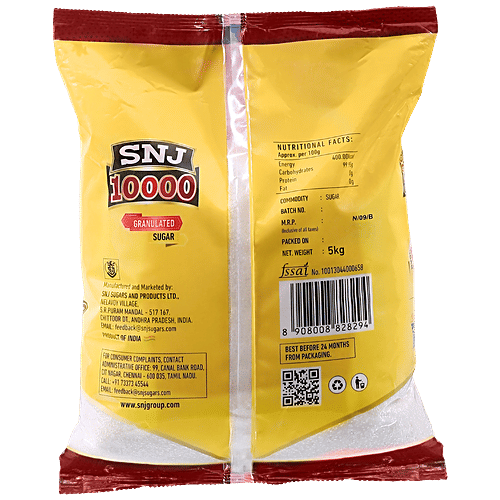 SNJ 10000 Granulated Sugar - 100% Pure, 5 kg  