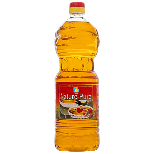 NATURE PURE Rice Bran Oil - Refined, Vitamin A, D, E, Boosts Immunity, Reduces Bad Cholesterol, 1 L Bottle 