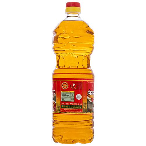 NATURE PURE Rice Bran Oil - Refined, Vitamin A, D, E, Boosts Immunity, Reduces Bad Cholesterol, 1 L Bottle 