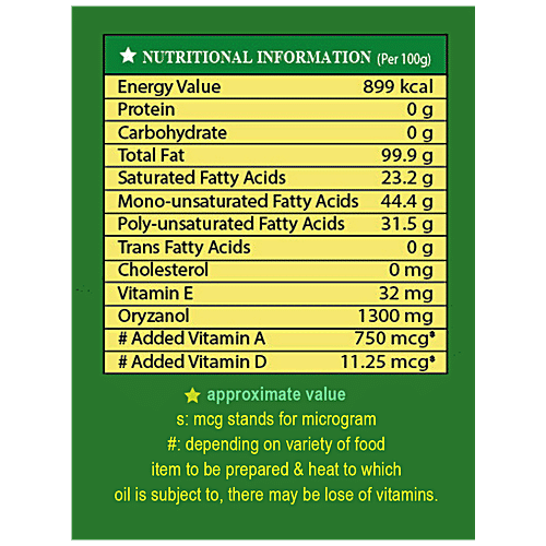 NATURE PURE Rice Bran Oil - Refined, Vitamin A, D, E, Boosts Immunity, Reduces Bad Cholesterol, 5 L Jar